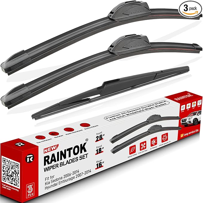 Windshield Wiper Blade Set Replacement for 2006-2011 Mini Cooper and Rear Windshield Wiper Blade-19"/18"/10" (Set of 3) U/J HOOK