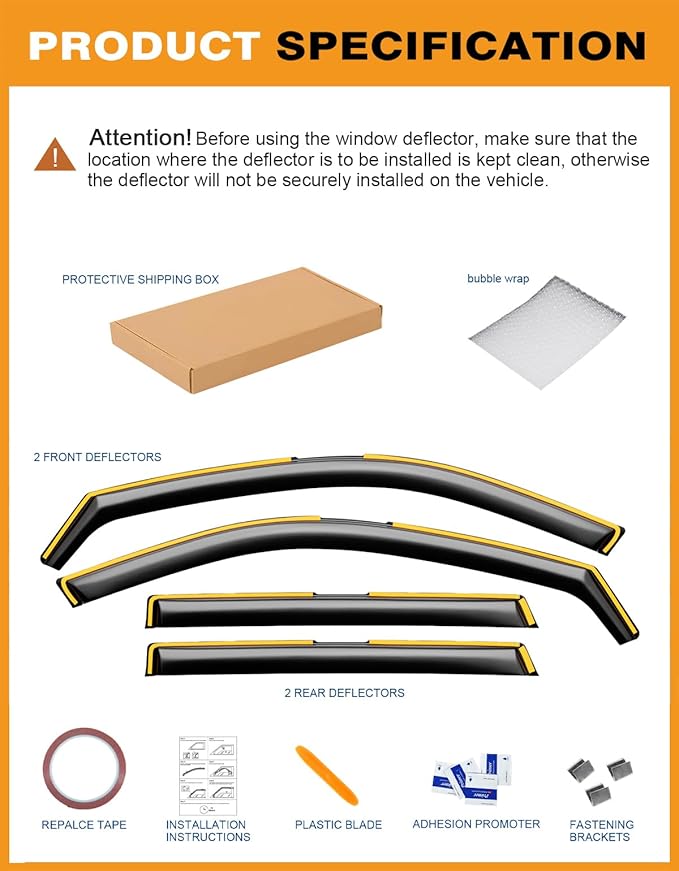 in-Channel Window Rain Guards Fit for Hyundai Palisade 2020 2021 2022 2023 2024 2025 Extra Durable Window Deflectors Vent Visors Shades Car Accessories Visors Rain Guards -4 pcs