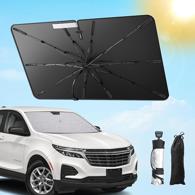 SXCY for 2025 Chevrolet Equinox Windshield Umbrella Sunshade [Easier Foldable] for 2025 Chevy Equinox Accessories 2025 Equinox Sunshade Umbrella 2025 Equinox Windshield Umbrella Sun Shade