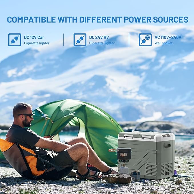 Alpicool 12 Volt Car Refrigerator Portable Refrigerator for Car 12V Refrigerator Dual Zone 41 Quarts Portable Fridge for Car (-4℉~68℉) 12V/24V Electric Car Cooler for Vehicle Camping RV Refrigerator