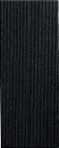 iCustomRug Spartan Weather Warrior Indoor/Outdoor Utility Ribbed Carpet Runner with Non-Slip Thermoplastic Rubber Backing, 28in X 52ft in Black