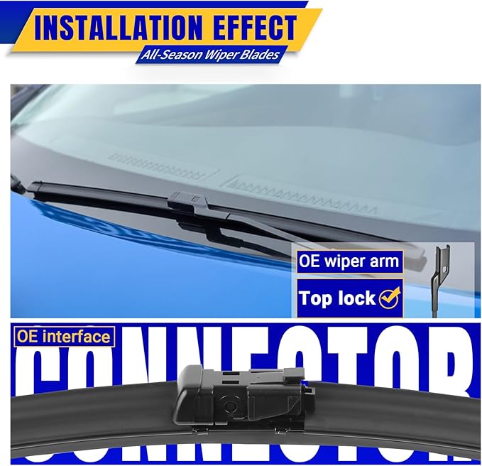 3 wipers Replacement for 2011-2017 GMC Terrain/2011-2017 Chevrolet Equinox, Windshield Wiper Blades Original Equipment Replacement - 24"/17"/13" (Set of 3) Top Lock