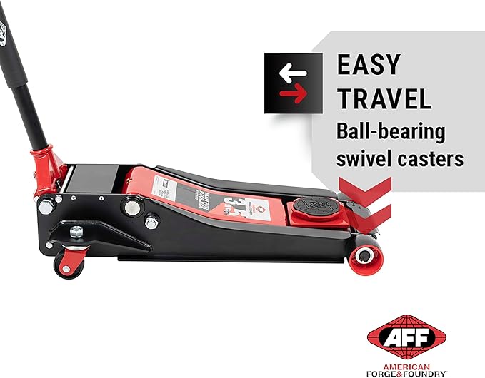 AFF 3.5 Ton Floor Jack - Low Profile Car Jack with Lightning Lift Hydraulic - Heavy Duty