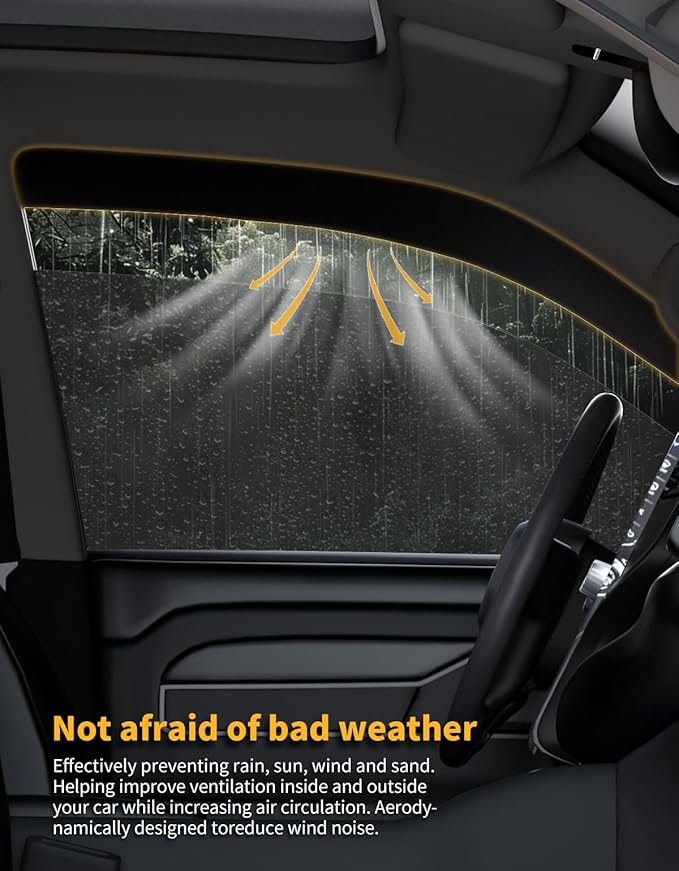 in-Channel Window Rain Guards Fit for Truck Nissan Frontier 2022-2025 Crew Cab Extra Durable Window Deflectors Window Visors Vent Visors Vent Shades Car Accessories-4 pcs Q28