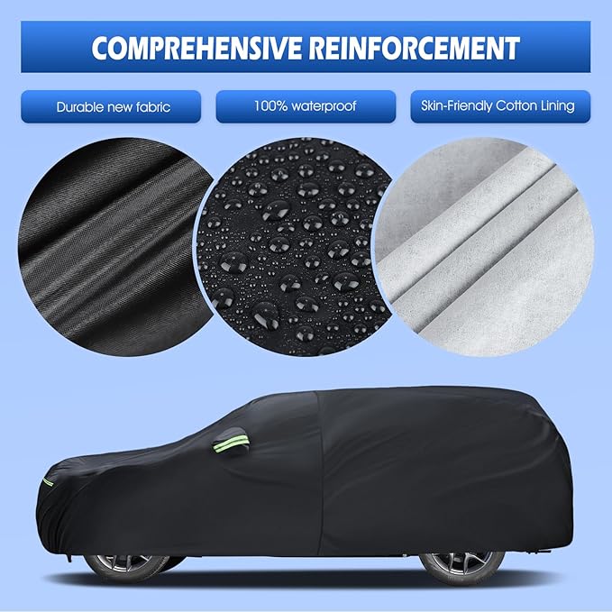 Car Cover Custom Fit for Jeep Grand Cherokee 2000-2025, Migaven Waterproof Full Exterior Cover Sun Rain Protection with Door Zipper and Cotton Lining