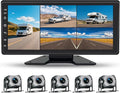 5 Channel Backup Camera System,Carplay & Android Auto,GPS Navigation, Touchable 11 inch Monitor with Loop Recording DVR car Stereo,1080P Rearview Camera for RV/Truck/Trailer Pickup,128GB Card