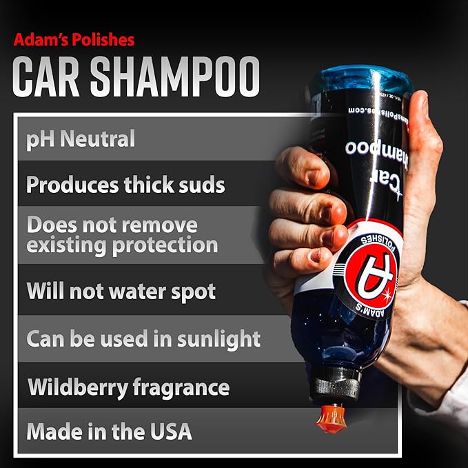 Adam's Car Shampoo (5 Gallon) - pH Best Biodegradable Car Wash Soap for Foam Cannon, Spray Gun or Bucket - High Foam, Scratch-Free Auto Detailing for Cars, Trucks, RVs & Motorcycles