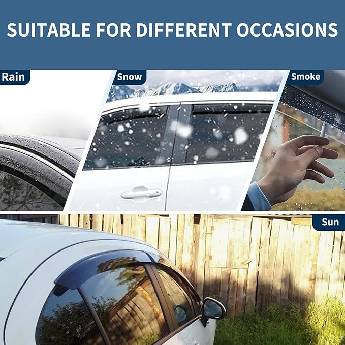 4PCS Rain Guards Window Visors Wind Deflector Fits for Honda CR-V (CRV) SUV 1997-2001, Front & Rear Outside Mount Vent Shade 1997 1998 1999 2000 2001