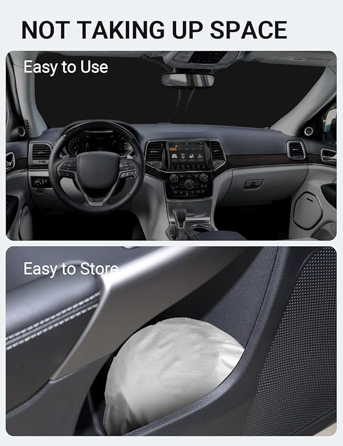 Proadsy for Jeep Cherokee 2014-2024 2025 (Not for Jeep Grand Cherokee) Windshield Sun Shade 4-Layer Foldable Front Sunshade Protector Sun Visor Blocks UV Rays Keep Car Cooler