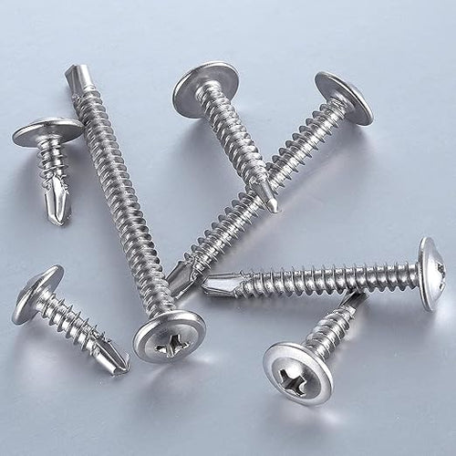 (300 pcs) Wensilon #10×5/8”for Sheet Metal Self-Tapping Screws 410 Stainless Steel Truss Head High-Strength Quick Tapping Screws