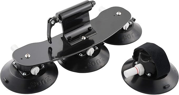 Bike Rack for Car Roof, Vacuum Suction Cup Bicycle Carrier Aluminium Alloy Roof Rack, with 5 Adapters for Most Bikes, 9x100mm/12x100mm/15x100mm/15x110mm/20x100mm/20x110mm (6" Suction Carrier)