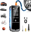 Tire Inflator Portable Air Compressor, 160 PSI Air Pump for Car Tires with Digital Pressure Gauge, Bike Tire Pump with LED Light Portable Tire Inflator for Car, Bike, Motorcycle, Ball