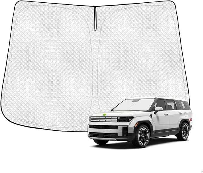 Windshield Sun Shade for 2024-2025 2026 Hyundai Santa Fe Accessories Thicken 6-Layer Front Window Sunshade Cover Sun Visor Protector Foldable Block UV Rays Keep Vehicle Cool