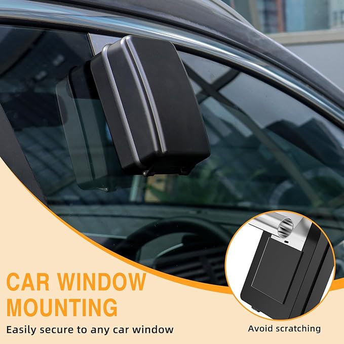 Car Window Lock Box for Turo, Car Key Lock Box, 4-Digit Combination Lockbox, Larger Capacity Security Key Hiders for Ride Share, Turo, GetAround(New Verison)