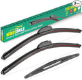 24" 22" 12" Windshield Wiper Blades Replacement for Ford Flex 2009-2019 Premium All Weather Front Rear Wipers Set - OEM Quality (Pack of 3)