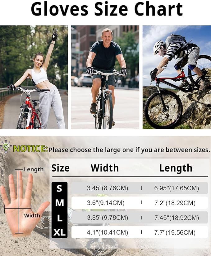 RIGWARL Skeleton Motorcycle Gloves Men Women Touchscreen, Non-Slip Mountain Bike Gloves for Men Cycling, Lightweight Dirt Bike Riding Bicycle Glove