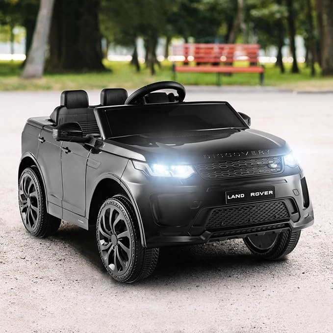 Costzon 12V Kids Ride On Car, Licensed Land Rover Electric Vehicle w/Remote Control, Lockable Doors, Slow Start System, LED Lights & Speed Switch Sound, Music & Horn, MP3 & USB (Black)