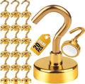 DIYMAG Magnetic Hooks, 30Lbs Strong Heavy Duty Cruise Magnet S-Hook for Classroom, Fridge, Hanging, Cabins, Grill, Kitchen, Garage, Workplace and Office Etc, (20 Pack-Yellow)