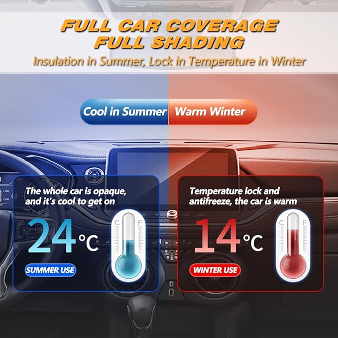 AUQDD 6-Layers PEVA New Material Sedan SUV Full Padded Car Cover Waterproof All Weather Weatherproof UV Sun Protection Snow Dust Storm Resistant Outdoor Exterior Custom Form-Fit Straps 205"-216" Black
