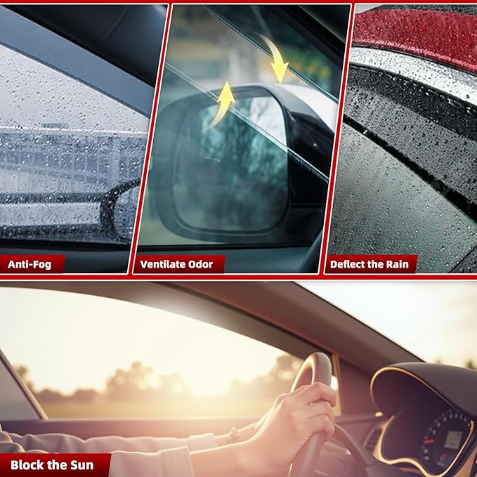 in-Channel Rain Guards Fit for Hyundai Palisade 2021 2022 2023 2024, Durable Vent Window Visors Shades, Smoke Side Wind Deflectors for Car-4PCS