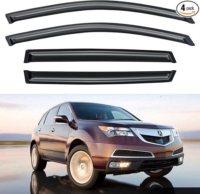 Window Visors Rain Guards Shield for 2007-2013 Acura MDX, Out-Channel Window Vent Wind Deflectors Visors Shades for 07 08 09 10 11 12 13 Acura MDX