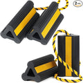Heavy Duty Rubber Wheel Chocks, 2 Pair, Non-Slip Tire Stopper Blocks with Rope, for RV Camper Travel Trailers Motorhome Aircraft Car Truck