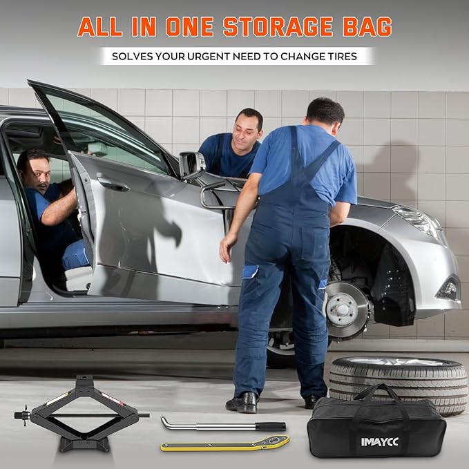 New Version Car Jack Kit Scissor Jack for Car 3 Ton 6614 lbs Spare Tire Changing Kit,Portable Tire Jack Repair Kit with Lug Wrench,Car Lifting Jack for Auto/SUV/MPV