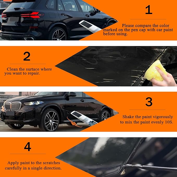 Carbon Black Metallic(416) Touch Up Paint for BMW, Car Paint Pen Scratch Repair Two-In-One Touch Up Paint, Premium Car Scratch Remover for Deep Scratches