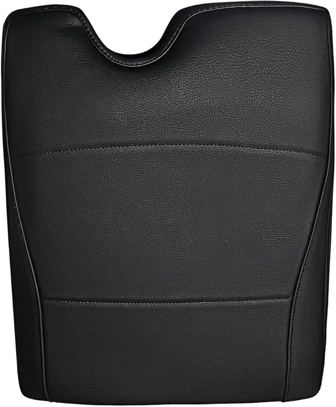Muslogy Center Console Armrest Cover Compatible with Ford F-150 F150 2015-2024 2025 Comfort Armrest Pad Arm Rest Cushion Vegan Leather Protector 1-Inch Extra Thick(Jump Seat ONLY)