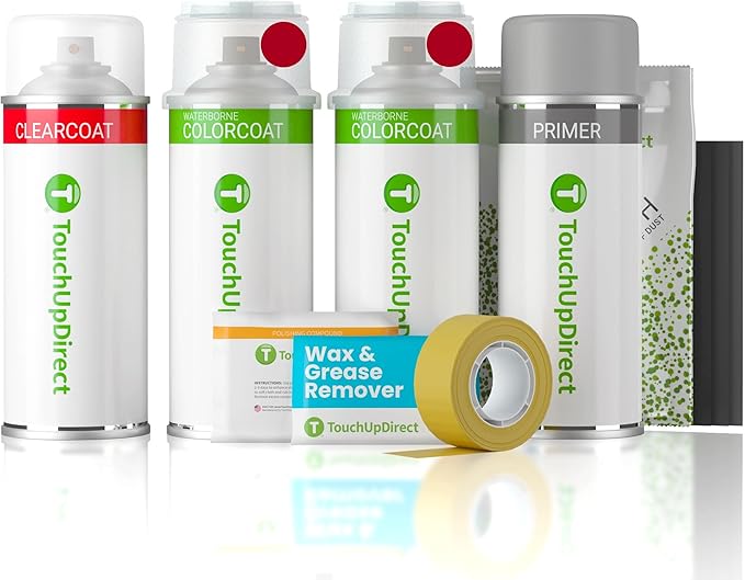 TouchUpDirect 3U9 Finish Line Red Tricoat Compatible with Toyota Exact Match Touch Up Paint Aerosol - Platinum Kit