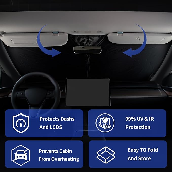 Sun Shade Windshield Sunshade for 2019 2020 2021 2022 2023 2024 Mercedes Benz SLC E-Class E200 E260 E300 E350 Coupe Sun Visor,Front Window Shield Cover Protector 240T Reflective Car Accessories