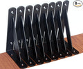 8 Pack L6 x H 4" Black Heavy Duty Shelf Brackets with Screws Metal Shelf Brackets Shelf Support Angle Brackets for Shelves L Brackets Heavy Duty Floating Shelf