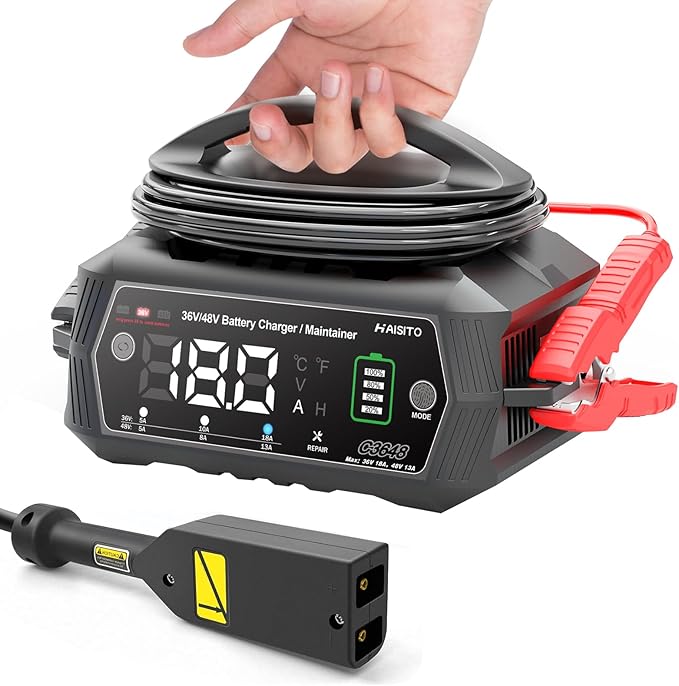 Golf Cart BatteryCharger 36V 18A and 48V 13A Trickle BatteryCharger,36 Volt Golf Cart Charger,for EZGO TXT Text with Powerwise,Lithium, LiFePO4, Lead-Acid AGM/Gel/SLA..BatteryCharger,D Style Plug