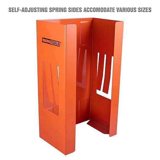 OEMTOOLS 23126 Orange Magnetic Glove Dispenser, Disposable Gloves Box Holder, Magnetic Glove Box Holder for Wall Mount