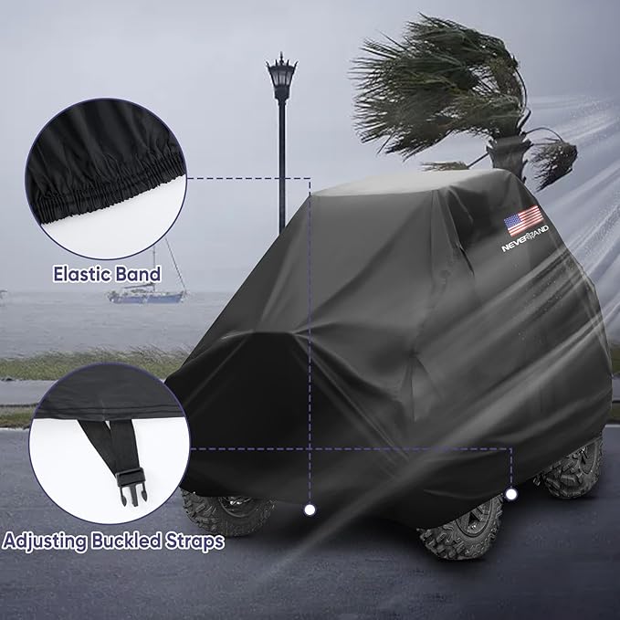 NEVERLAND UTV Covers 2 Seater - Side by Side Cover Waterproof Outdoor UTV Covers with American Flag Compatible with Polaris Ranger RZR Can-Am Defender Kawasaki, 114.17"x 59.06"x 74.80"(290x150x190 cm)