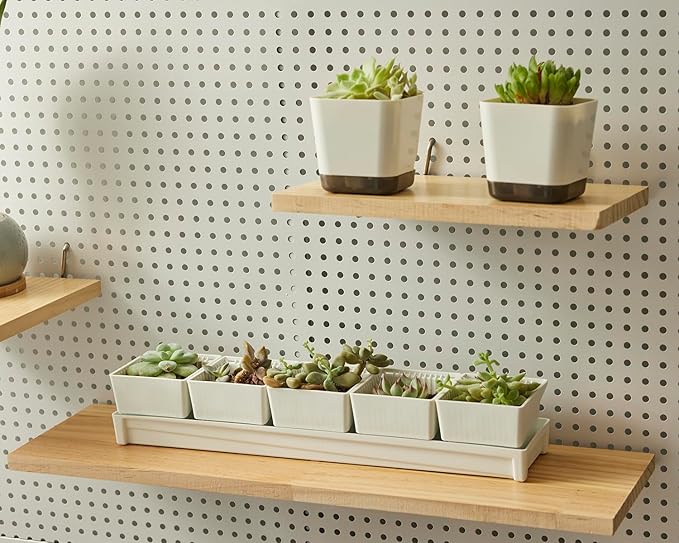 SEVENY 2 Pack Pegboard Shelf Wall Organizer, Pine Wooden Garage Tool Storage,PegBoard Shelve, Wooden Board for Walls, Apartment, Office Organization, Kitchen, Craft Room, Workshop,Studio Garage,Large