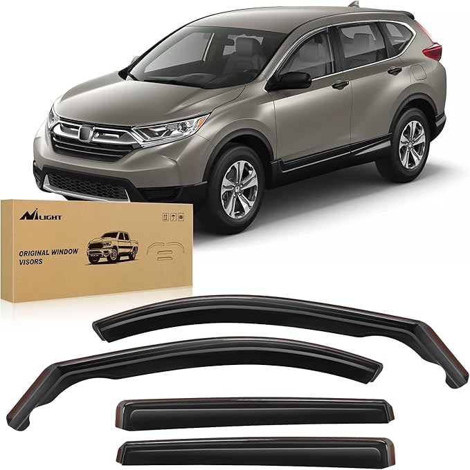 Nilight Durable in Channel Rain Guards for Honda CRV 2017 2018 2019 2020 2021 2022 Window Deflectors, Vent Window Visors-4pcs