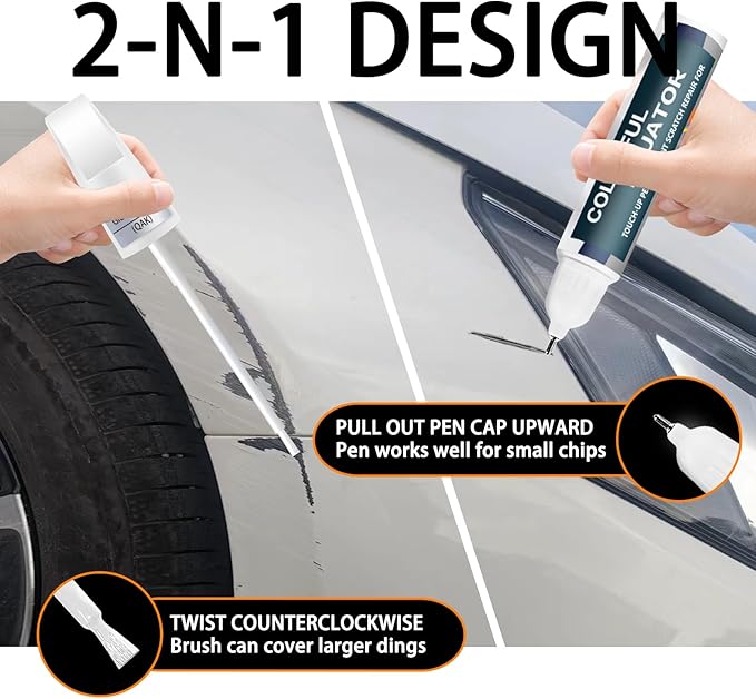 KAD Gun Metallic Touch Up Paint for Nissan, Car Paint Pen Scratch Repair Two-In-One Touch Up Paint, Premium Car Scratch Remover for Deep Scratches