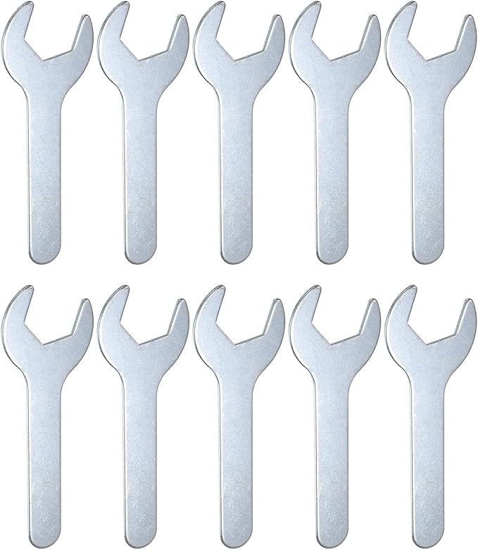 HARFINGTON 10pcs Small Wrench 24x120x2.3mm Metric U-Shaped Single Open Ended Spanner Super Thin Flat Head Galvanizing Wrench for Automotive Repair Furniture Assembly