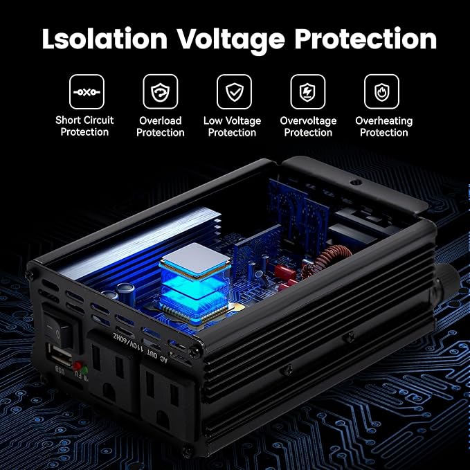 Power Inverter 500W Car Power Inverters,12 Volt Inverter Car Cigarette Inverter,12V DC to 110V AC Car Plug Adapter Outlet Converter for Laptop Vehicles Camping Road Trip Essentials Adults