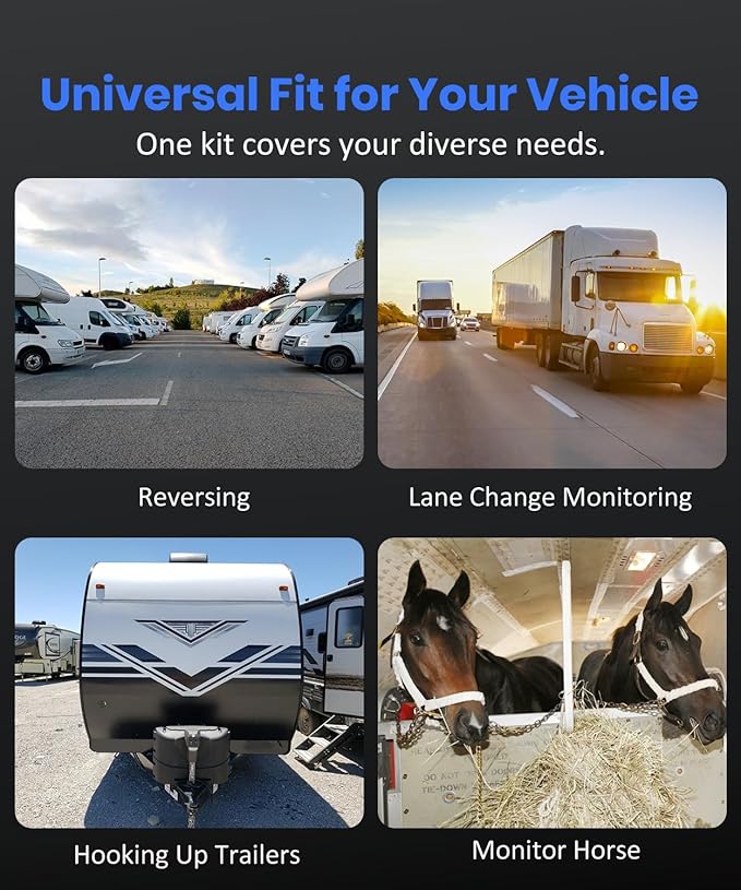 AUTO VOX Wireless Backup Camera Solar Magnetic: Portable Storage Bag Include,1-Min Easy Installation,5" 1080P Monitor, 380FT Signal Stable Coverage Back Up Camera for Truck, SUV, RV,Trailer, Van