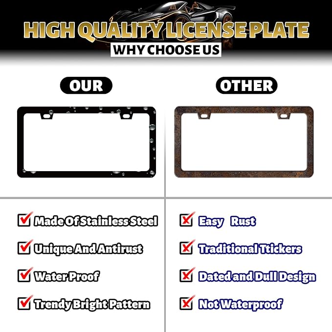 Get in Loser We're Going to Hell License Plate Frame Jesus License Plate Frames for Personalized Car Decorative Stainless Steel Funny License Plate Holder Christian Auto Part 12.2" x 6.2"