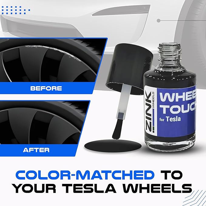 Premium Tesla Wheel Curb Rash Repair Kit for Model 3 20-inch Charcoal Grey Uberturbine Performance Rims - DIY Kit with Color-matched Touch Up Paint - Made in USA