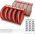 5 Inch Professional Sanding Discs Storage Bins - 10 Bins Set for Efficient Organization, Offset Snap-On Connection, Grit Classification, Space-Saving Design and Versatile Application, Red