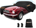 Car Cover for Ford Mustang 1964-1968, Waterproof 210D Oxford Cloth and Cotton Cover Outdoor Full Car Covers with Zipper Windproof Heavy Duty All Weather with Wind, Sun, UV and Dust Protectio