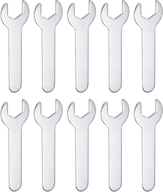 HARFINGTON 10pcs Small Wrench 12x70x2mm Metric U-Shaped Single Open Ended Spanner Super Thin Flat Head Galvanizing Wrench for Automotive Repair Furniture Assembly