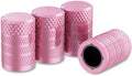 CKAuto Tire Valve Stem Caps, Pink, 4 pcs/Pack, Anodized Aluminum Tire Valve Cap Set, Corrosion Resistant, Universal Stem Covers for Cars Trucks Motorcycles SUVs and Bikes