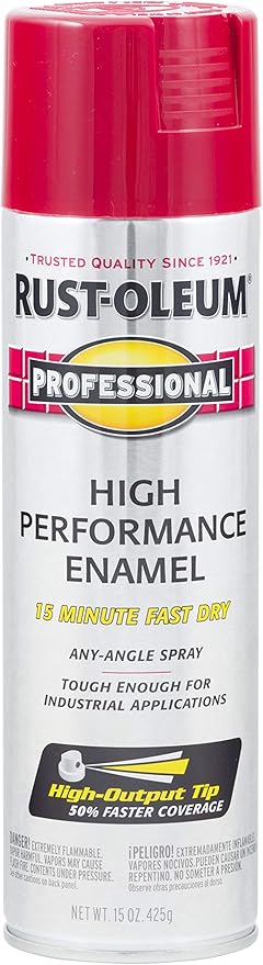 Rust-Oleum 7565838 Professional High Performance Enamel Spray Paint, 15 Oz, Gloss Regal Red