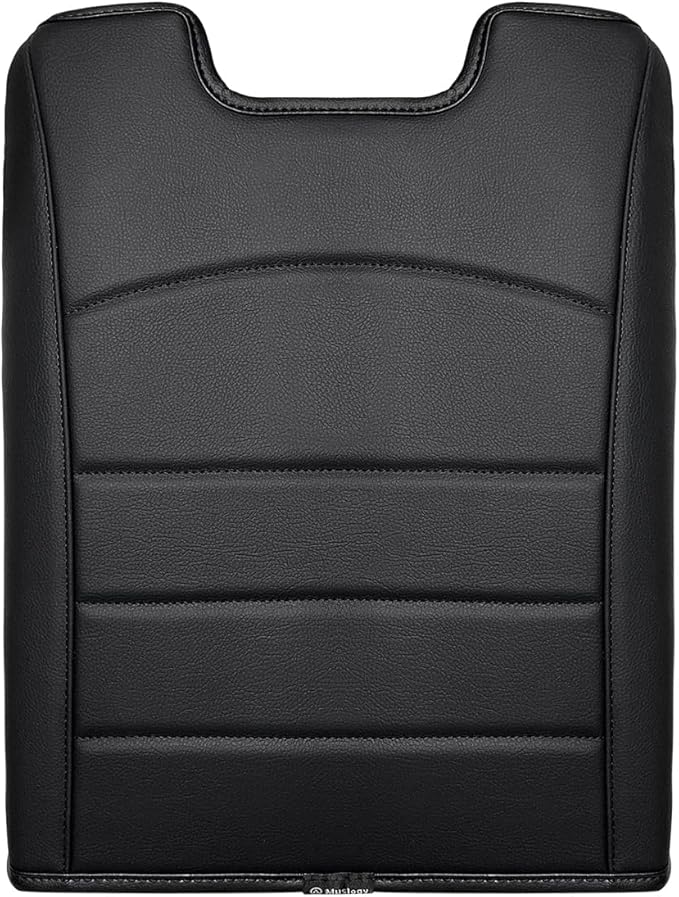 Muslogy Center Console Armrest Cover Compatible with Dodge Ram 1500 2013-2018 & 2013-2025 Ram 2500/3500 Comfort Armrest Pad Arm Rest Cushion Vegan Leather Protector Regular Thick(Jump Seat ONLY)