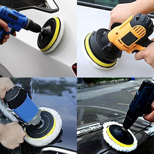 Car Foam Polishing Buffing Kit,Polishing Buffing Pads,Wool Pads,Polishing & Buffing Wheels,for Headlights & Car Body Car Foam Car Wax & Buffer Kits (6)